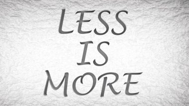 Beyaz boş arkaplanda daha az kavram minimalist ifade, 3d resimleme