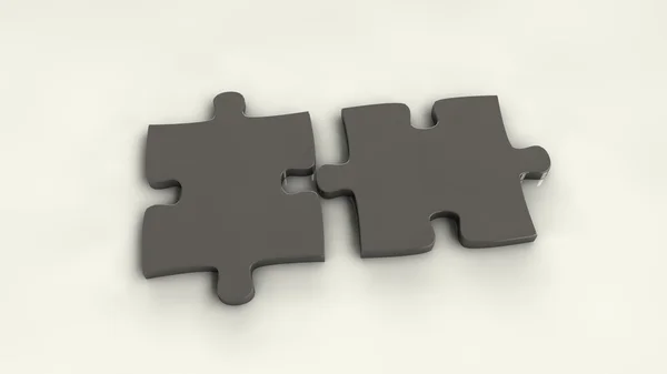 Puzzleteile aus Metall isoliert — Stockfoto