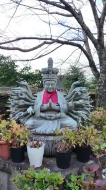 Tsubosakadera Tapınağı 'nda ortaya çıkan dev Buda Heykeli. Yüksek kalite 4k görüntü