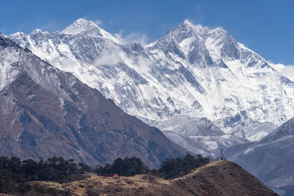 Monte Everest e Lhotse, região do Everest — Fotografia de Stock