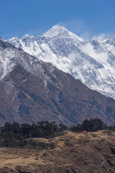 Everest bergtop op Namche Bazaar oogpunt, Everest regio — Stockfoto