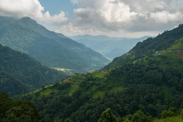Piękny Zielony Krajobraz Gór Pokharze Himalaje Gór Nepalu Azja — Zdjęcie stockowe
