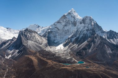 Ama Dingboche bakış açısından, Everest ya da Khumbu bölgesinden, Himalaya dağlarının Nepal, Asya 'daki tepesi.