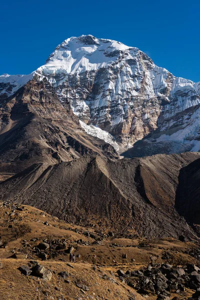 Blick Auf Den Chamlang Gipfel Vom Kongma Dingma Campingplatz Himalaya — Stockfoto