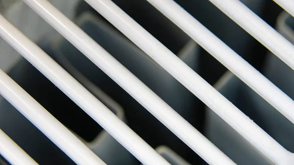 Металлическая Белая Сетка Системе Отопления Дома — стоковое фото