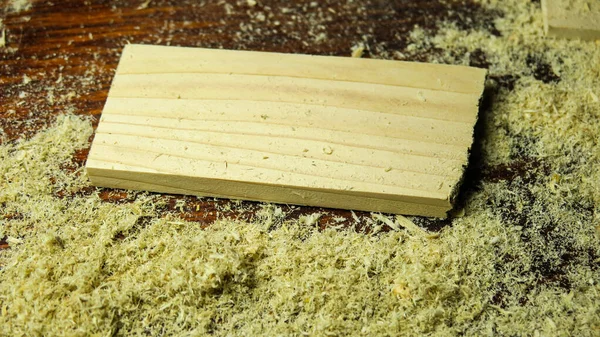 Drewniane Deski Wióry Drzewne — Zdjęcie stockowe