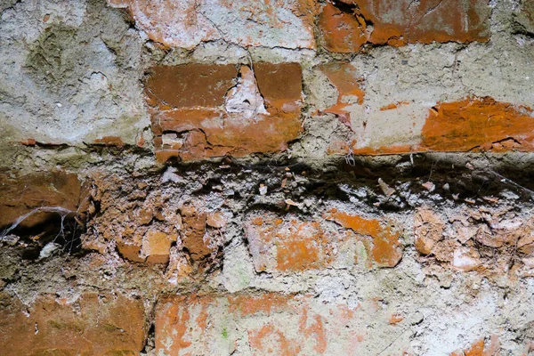 Vecchio Muro Mattoni Rovina Della Casa — Foto Stock