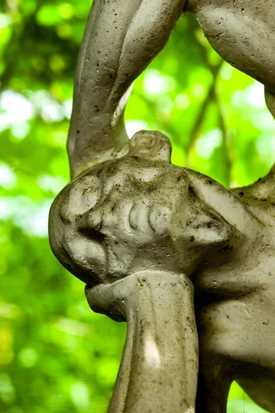 Scultura Gesso Del Marito Atleta Statuetta Sulla Finestra — Foto Stock