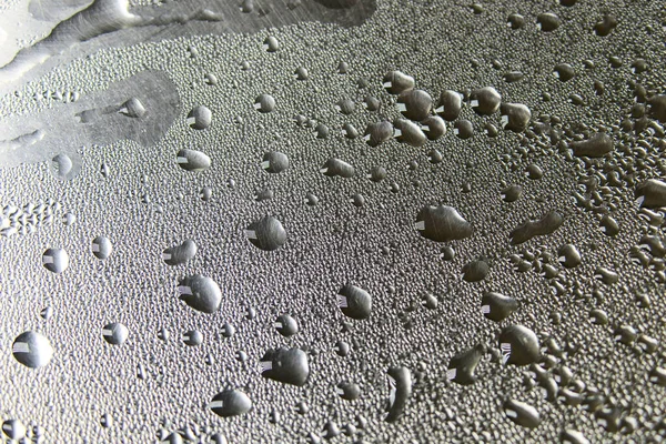 Gotas Agua Aceite Tapa Sartén — Foto de Stock