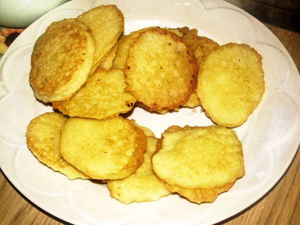 Panquecas Batata Frita Raspador Batatas — Fotografia de Stock
