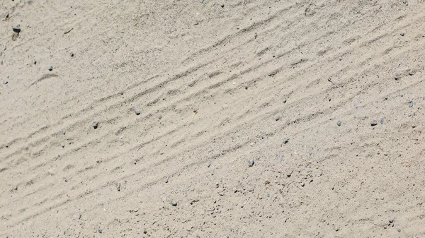 Traces Car Wheels Sand — Stock Photo, Image