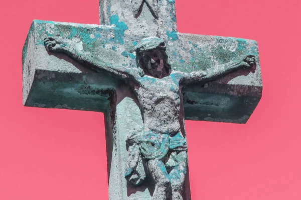 Crucifixión Jesucristo Sobre Tumba Cementerio — Foto de Stock