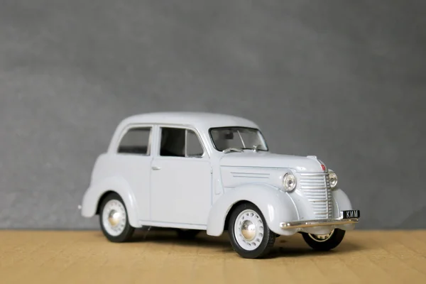 Gray Toy Plastic Model Soviet Kim Car — Stock Photo, Image