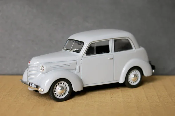 Gray Toy Plastic Model Soviet Kim Car — Stock Photo, Image