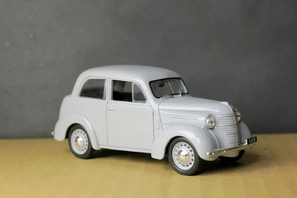 Gray Toy Plastic Model Soviet Kim Car — Stock Photo, Image