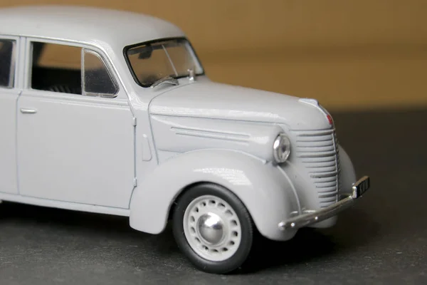 Gray Toy Plastic Model Soviet Kim Car — Stock Photo, Image