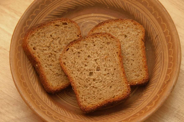 Pay Rye Rye Bread Plate — Stock Photo, Image