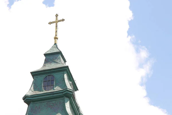 Menara Tenda Gereja Tua Polandia — Stok Foto