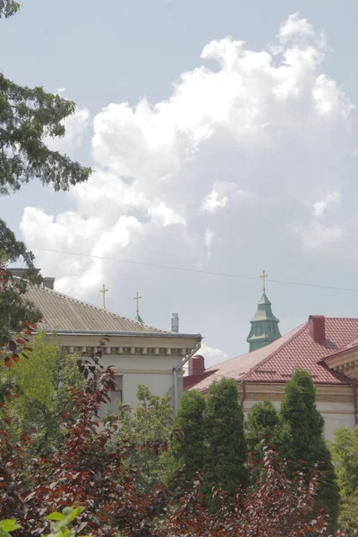 Menara Tenda Gereja Tua Polandia — Stok Foto