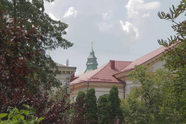 Menara Tenda Gereja Tua Polandia — Stok Foto