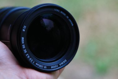 Plastik siyah zoom kamera lensi