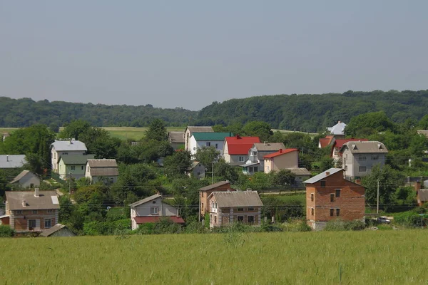 Maisons Campagne Près Forêt Des Champs — Photo