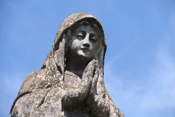 Stone Sculpture Grave Christian Cemetery — Stock Photo, Image