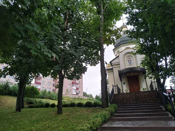 Pembangunan Gereja Ortodoks Ukraina Taman Ini — Stok Foto