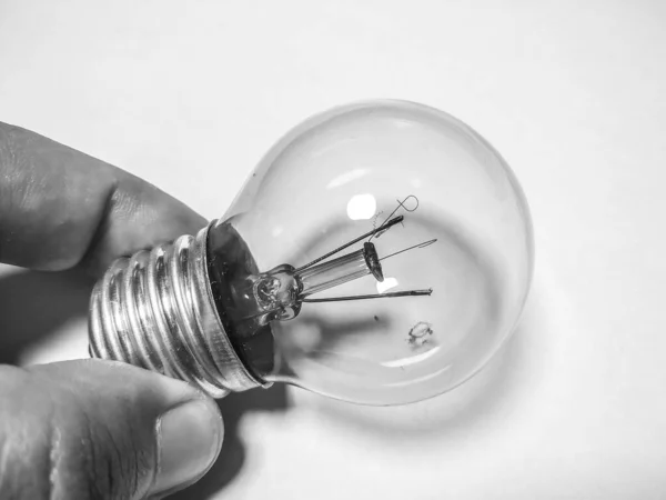Lampe Incandescence Électrique Sur Fond Blanc — Photo