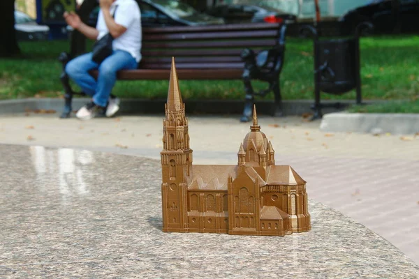 Toy Model Church Once Existed Destroyed — Stock Photo, Image