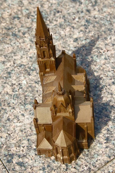 Игрушечная Модель Церкви Которая Существовала Разрушена — стоковое фото
