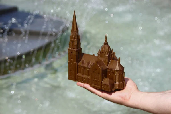 Toy Model Church Once Existed Destroyed — Stock Photo, Image