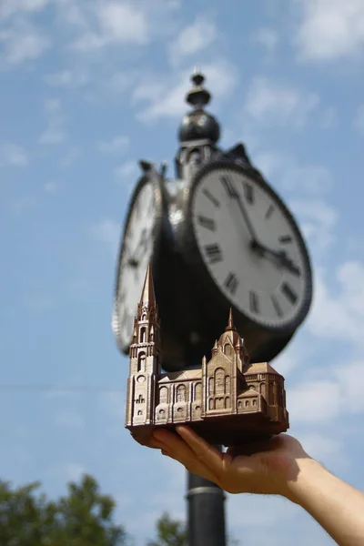 Toy Model Church Once Existed Destroyed — Stock Photo, Image