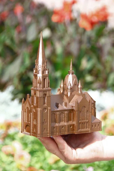 Toy Model Church Once Existed Destroyed — Stock Photo, Image