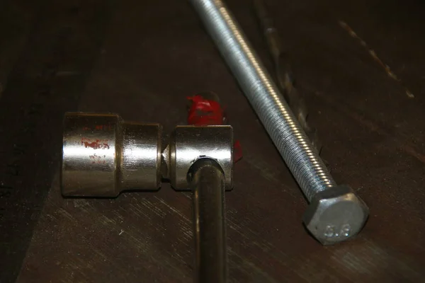 Metallschlüssel Unterschiedlicher Größe Der Werkstatt — Stockfoto