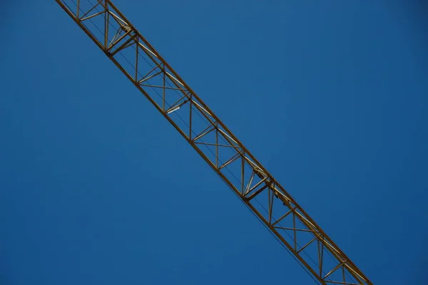 Yellow Chinese Construction Crane Construction Site — Stock Photo, Image