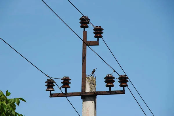 Power Lines Sky Background — Stock Photo, Image