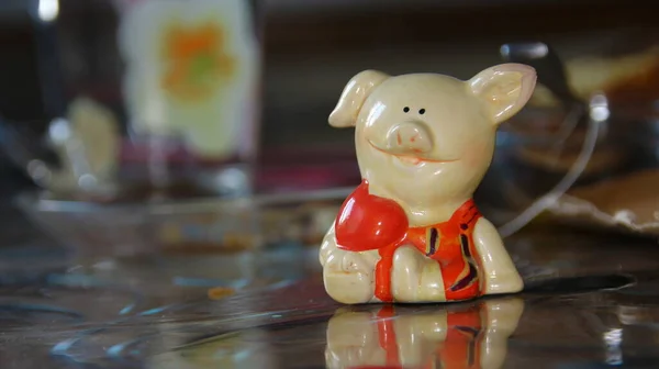 Escultura Juguete Cerdito Hace Como Recuerdo Turístico —  Fotos de Stock