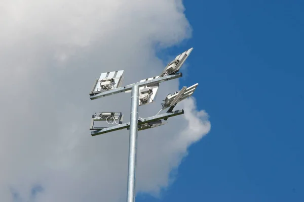 Electric Floodlights Football Field — Stock Photo, Image