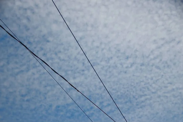 Lignes Électriques Sur Fond Ciel — Photo