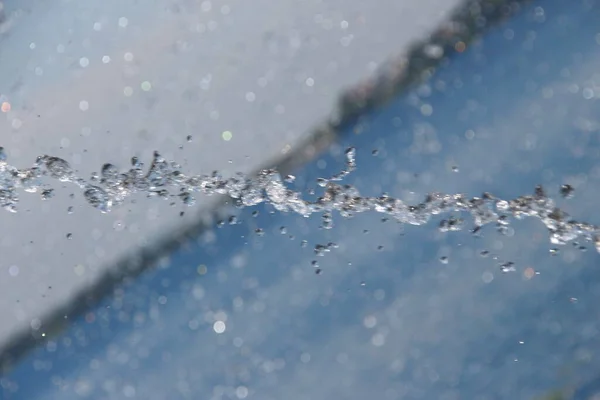 Wasserstrahlen Einem Stadtbrunnen Teichnähe — Stockfoto