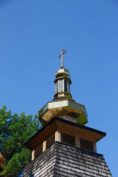 Gereja Kayu Katolik Yunani Ukraina Dibangun Dengan Gaya Carpathia Candi — Stok Foto