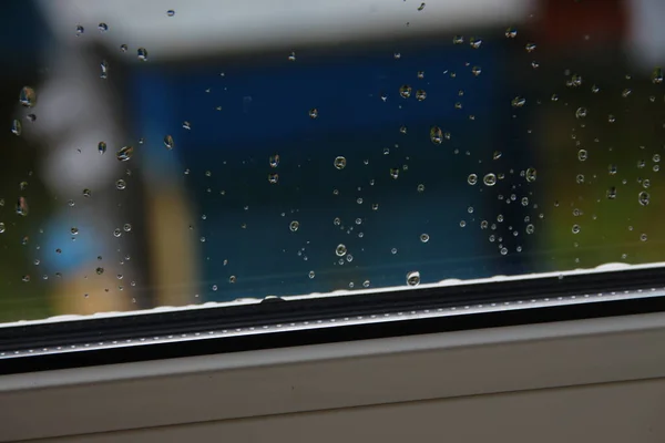 Gotas Água Vidro Janela Após Chuva — Fotografia de Stock