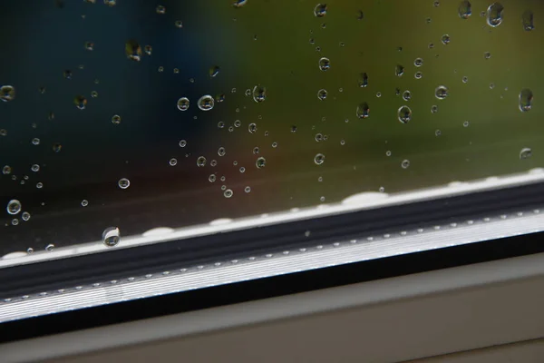 Gotas Água Vidro Janela Após Chuva — Fotografia de Stock