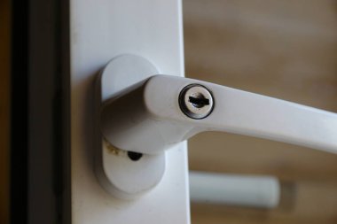Lock in the balcony plastic door