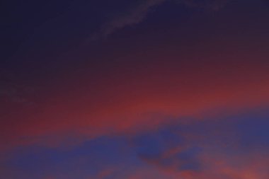 Red-yellow sky at sunrise in August