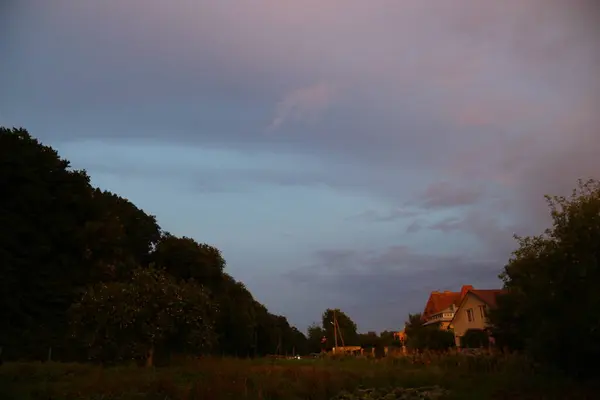 Red Yellow Sky Sunrise August — Stock Fotó