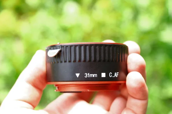 Macro Rings Dlf Camera Made Black Red Plastic — Stock Photo, Image