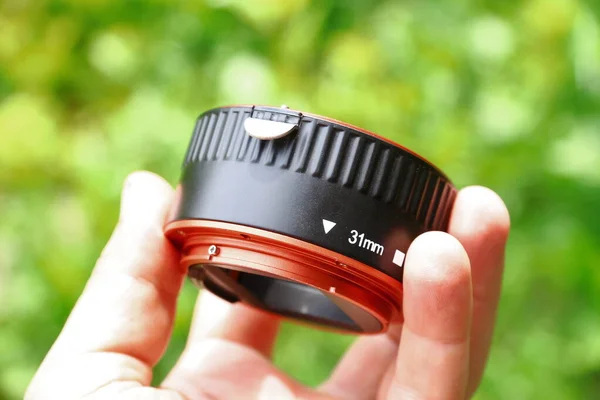 Dlf Kamera Makró Gyűrűi Fekete Piros Műanyagból Készültek — Stock Fotó