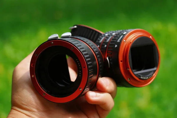 Macro Ringen Van Dlf Camera Zijn Gemaakt Van Zwart Rood — Stockfoto
